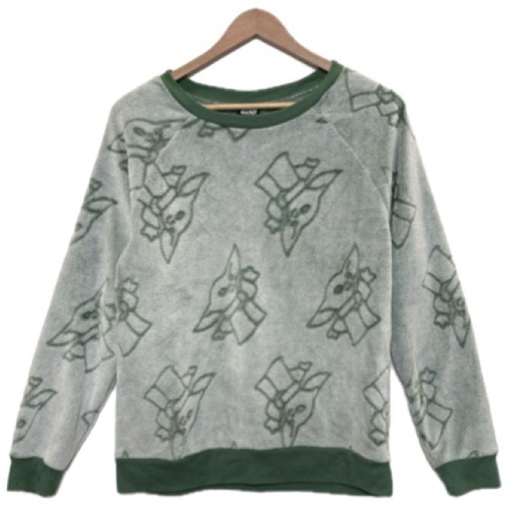 NWT Star Wars Sleepwear The Mandalorian Fleece Sweatshirt Womens Size M Green